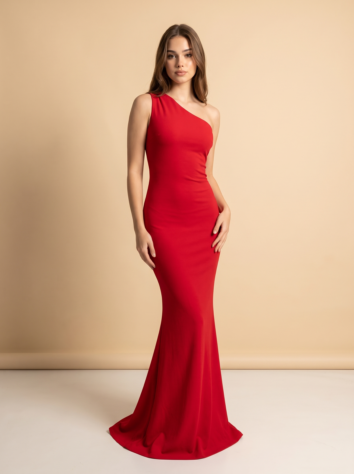 Apolline – Robe longue sirène asymétrique