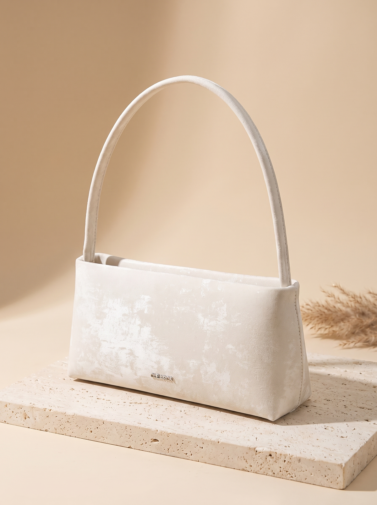 Sac porté épaule Sienne – Beige – détail produit