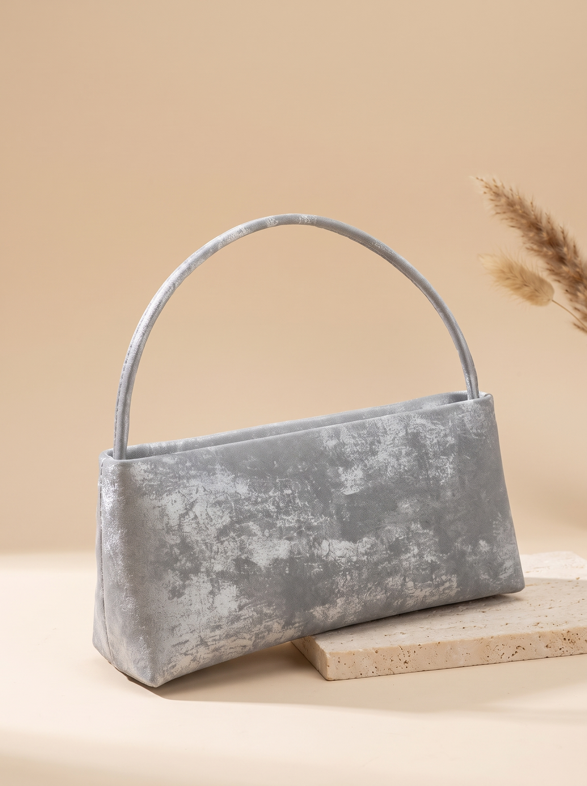 Sac porté épaule Sienne – Argenté – détail produit