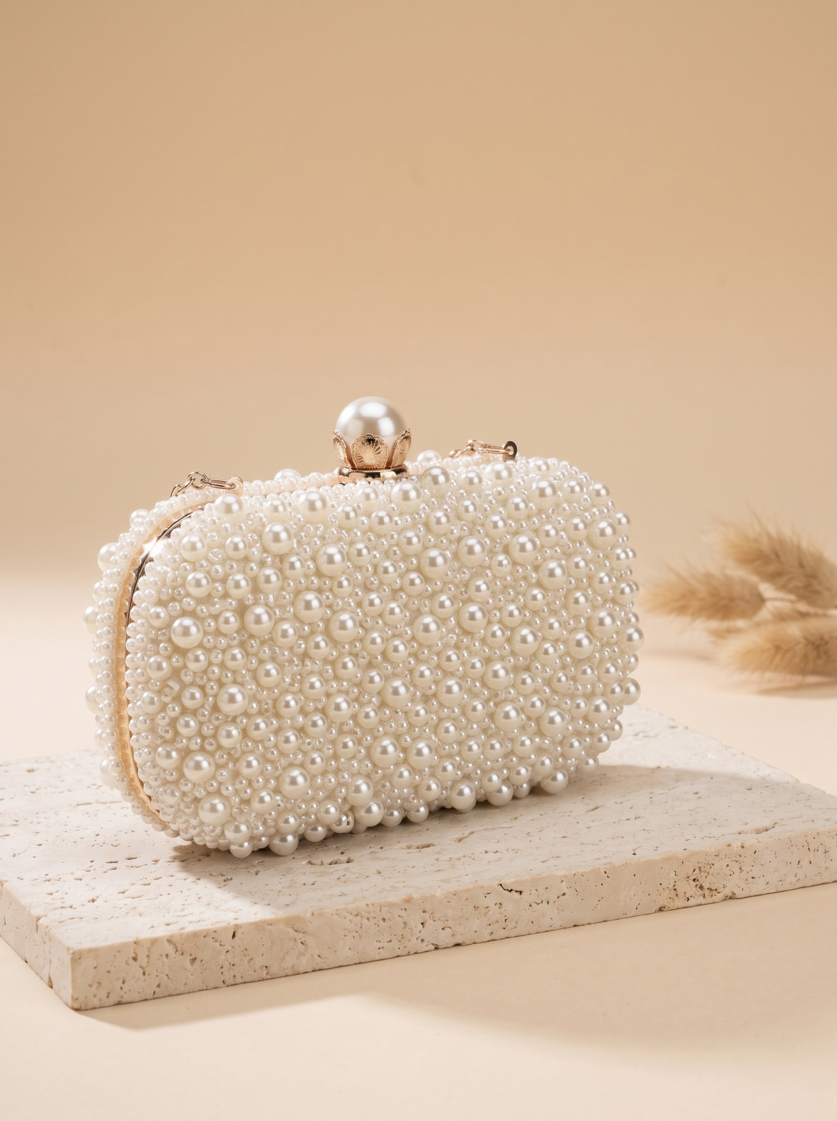Pochette Perle – Beige – détail produit