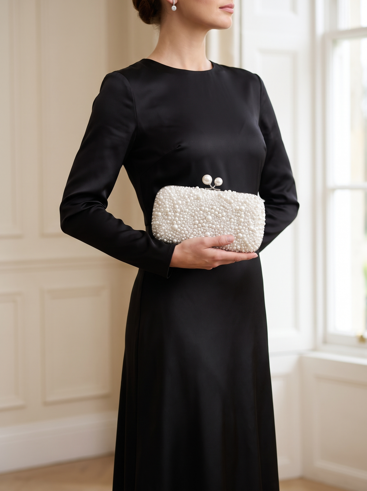 Pochette Perle – Blanc – portée